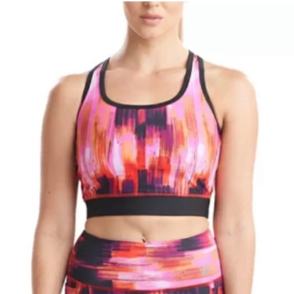 Josie Natori Longline Sports Bra with Adjustable T Back/ Adjustable Crop Tank